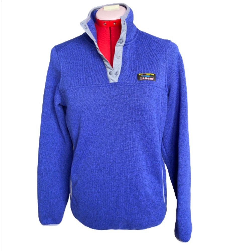 LL Bean Snap Henley Sweater - Picture 1 of 8